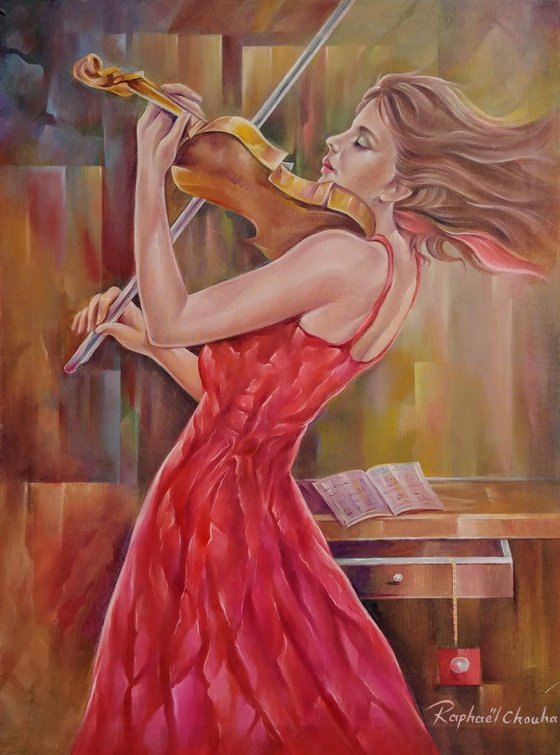 A Woman Playing Violin