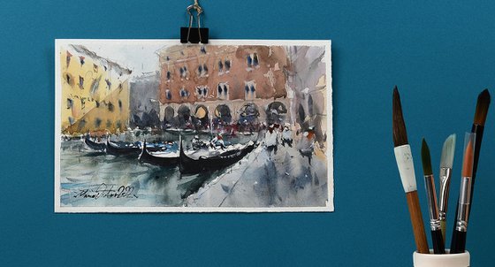 venice, watercolour on paper, 2022