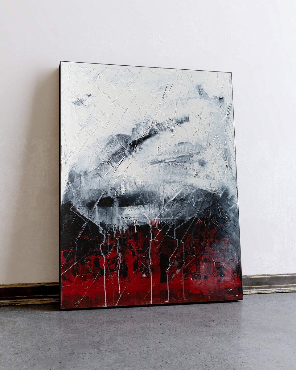 Organic Abstract Acrylic Painting By Nemanja Nikolic, 30 X 40", As Time Goes By, Original Artwork