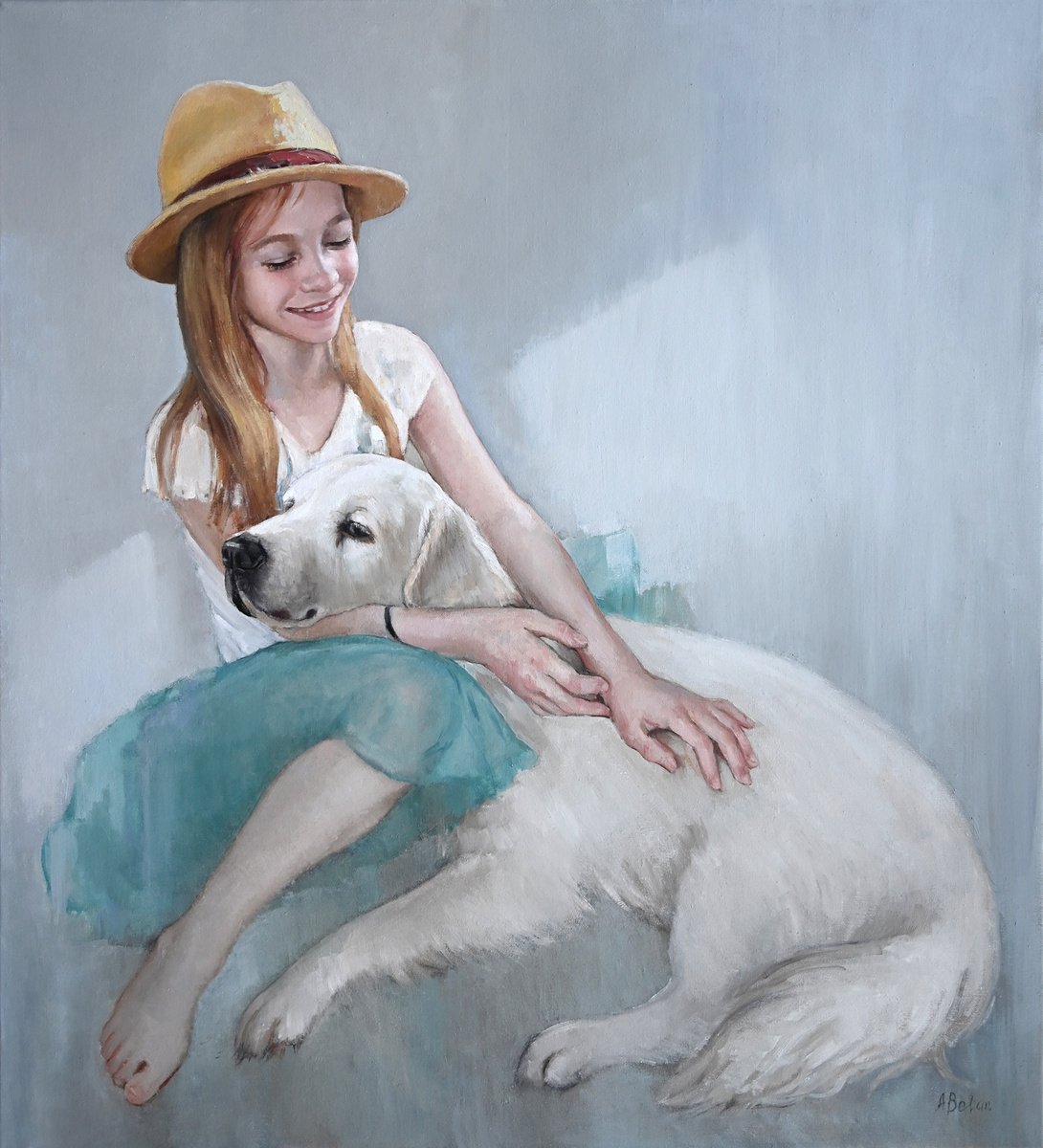 Wandering white dog by Anna Belan