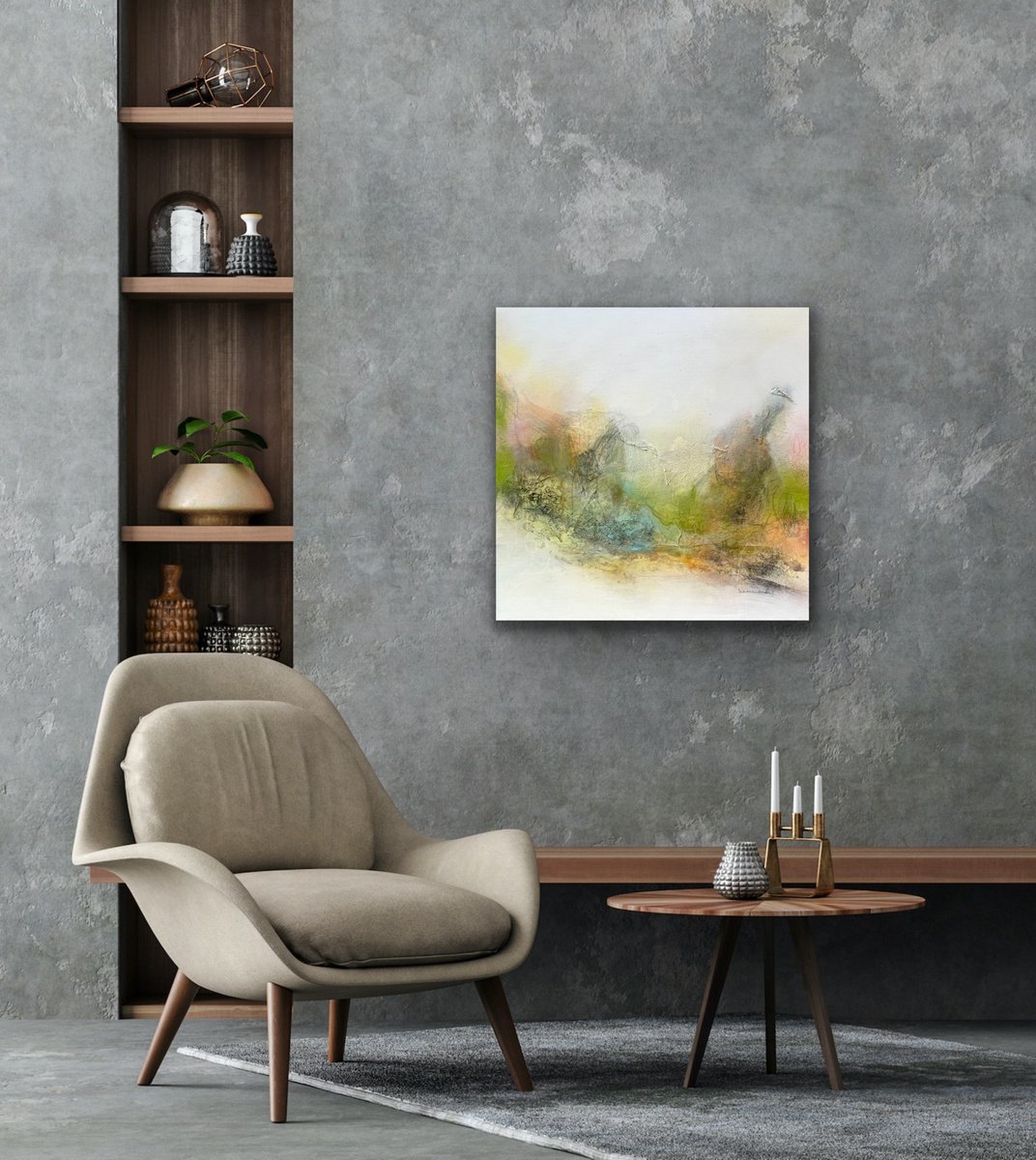 Abstract Acrylic Painting By Kirsten Schankweiler, 24 X 24", Loving Memories #4, Original Artwork