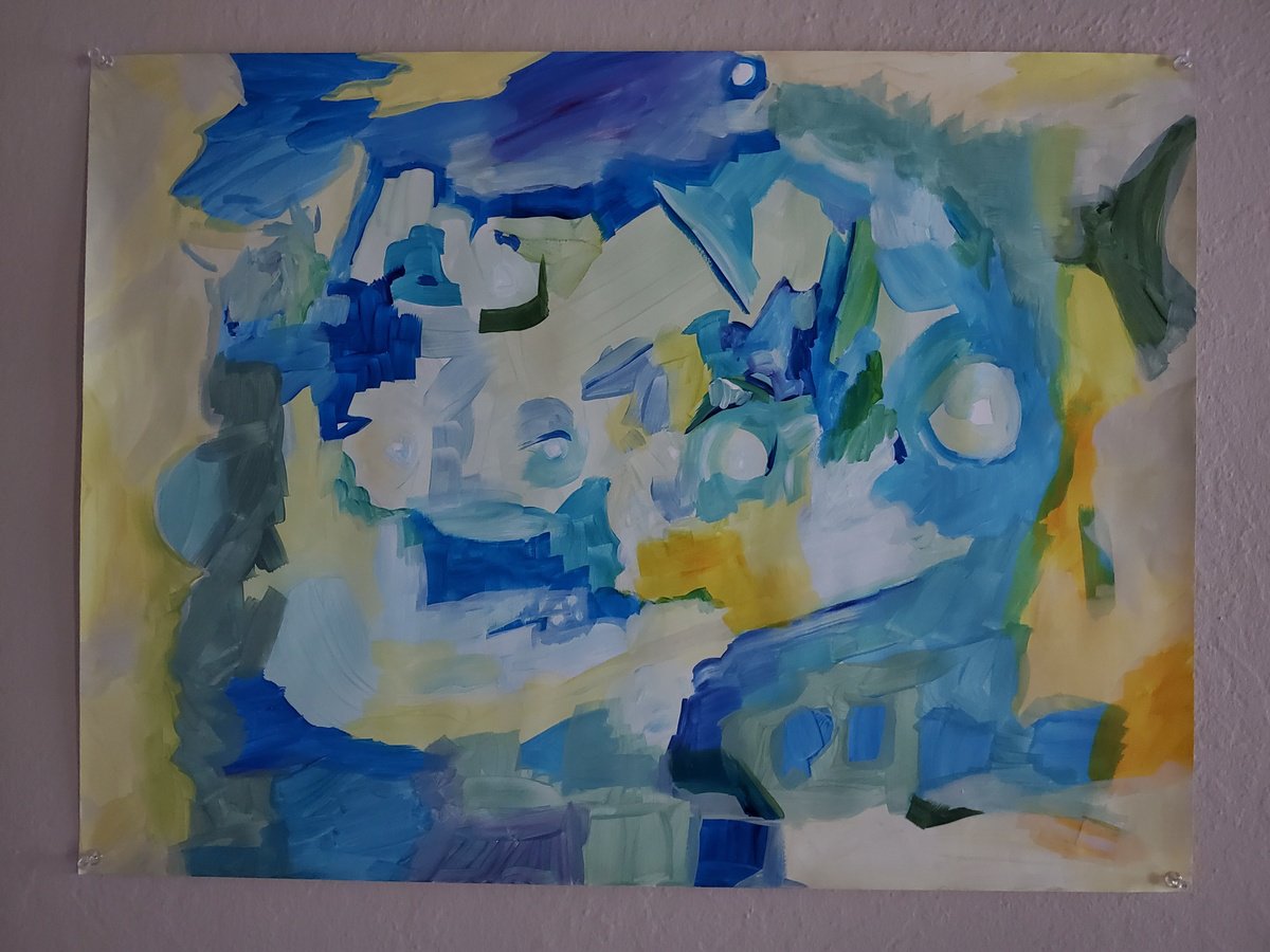 Organic Abstract Acrylic Painting By Rebecca Hodel, 24 X 18", I