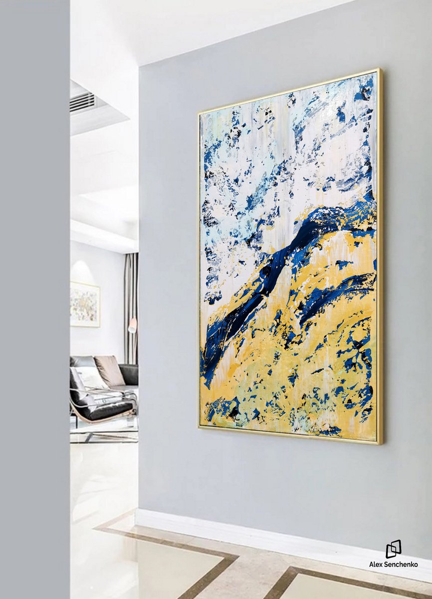 Abstract Acrylic Painting By Alex Senchenko, 39 X 59, Abstract 2233, Original Artwork