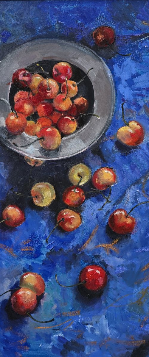 Cherries on Blue by Gulshaba Abbasova