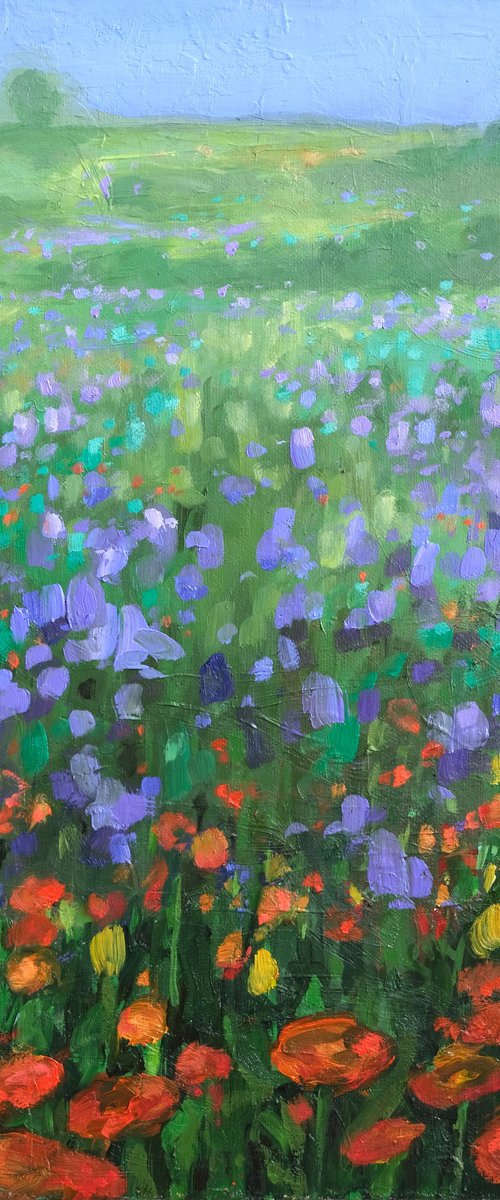 over the flower field by Kerry Lisa Davies