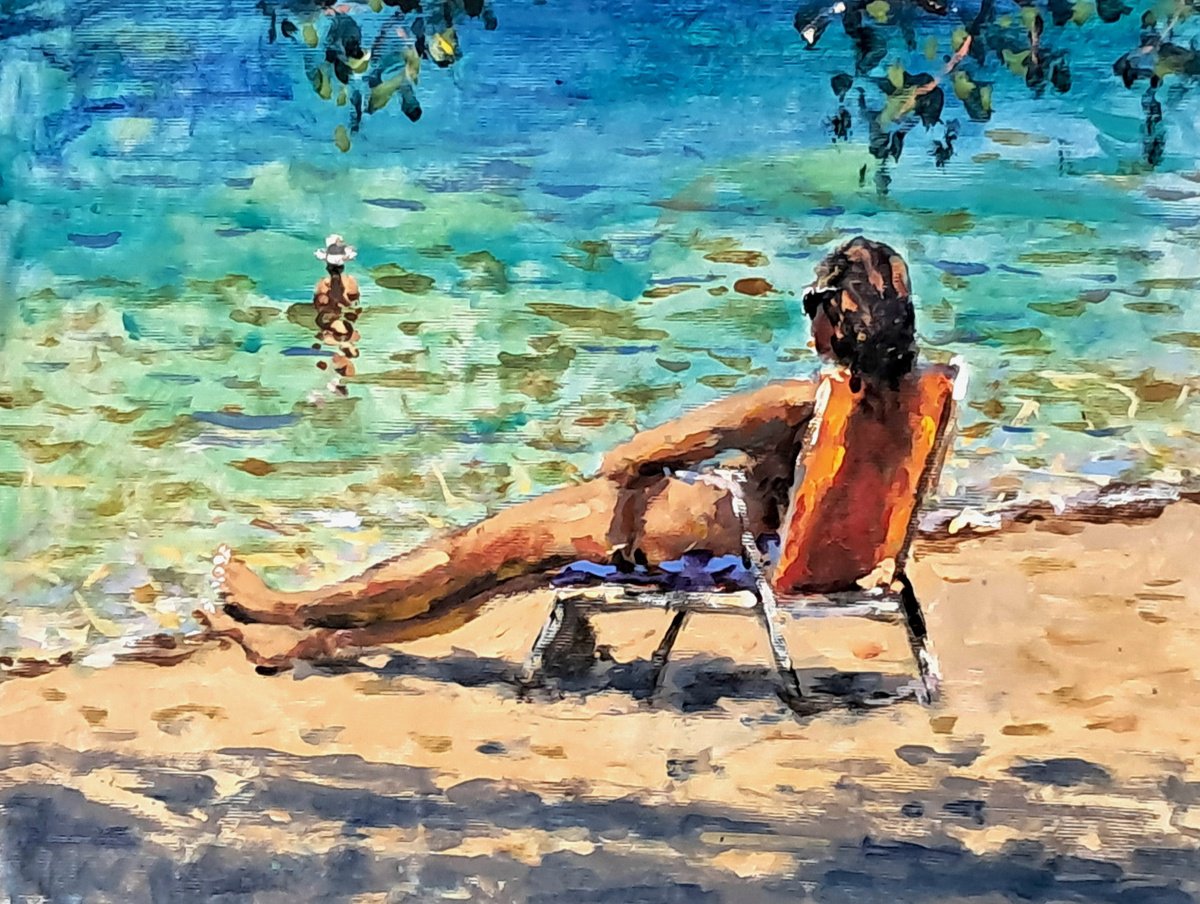  The Sunbather By Dimitris Voyiazoglou, 20 X 17, Artwork For Sale On Artfinder