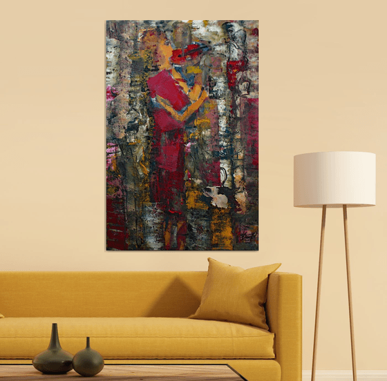 JEUNE FEMME VIOLONISTE GRAFFITIS