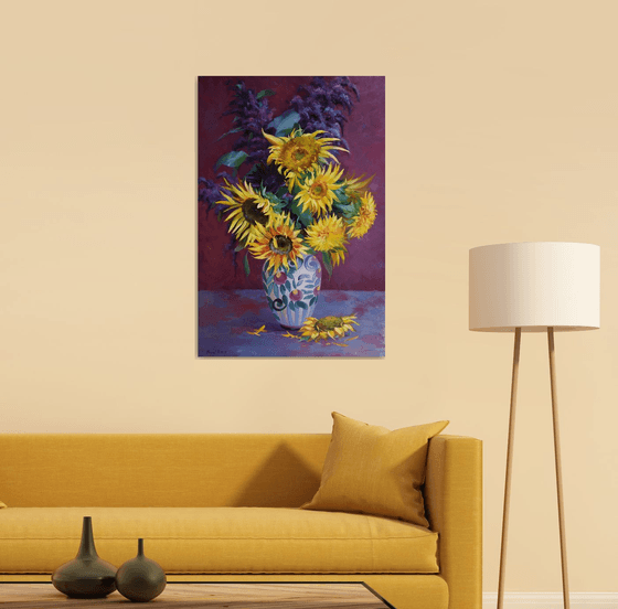 "Bouquet with sunflowers"