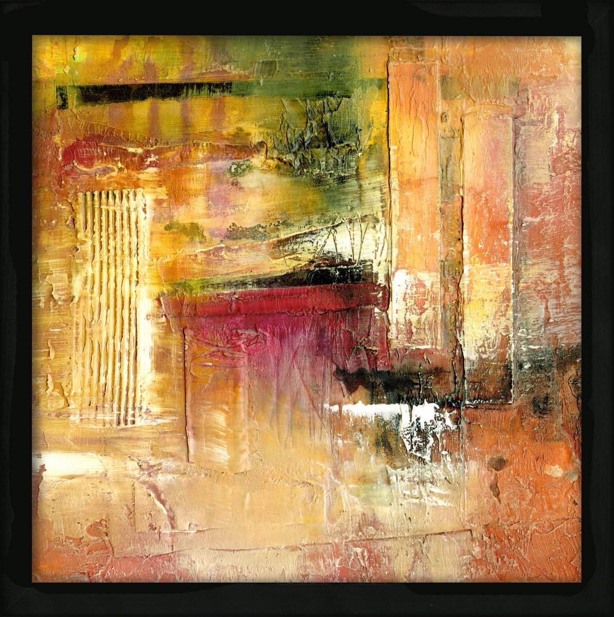 Abstract Painting By Kathy Morton Stanion, 13 X 13", Divine Encounters 8, Original Artwork
