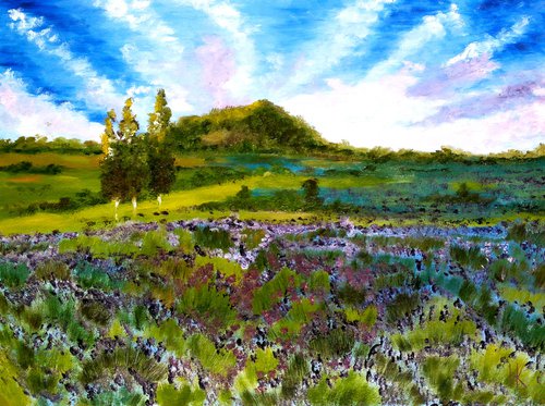Provence Lavender Field original oil painting by Halyna Kirichenko