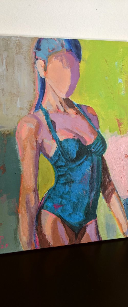 TEAL SWIMSUIT by Kasia Pawlak