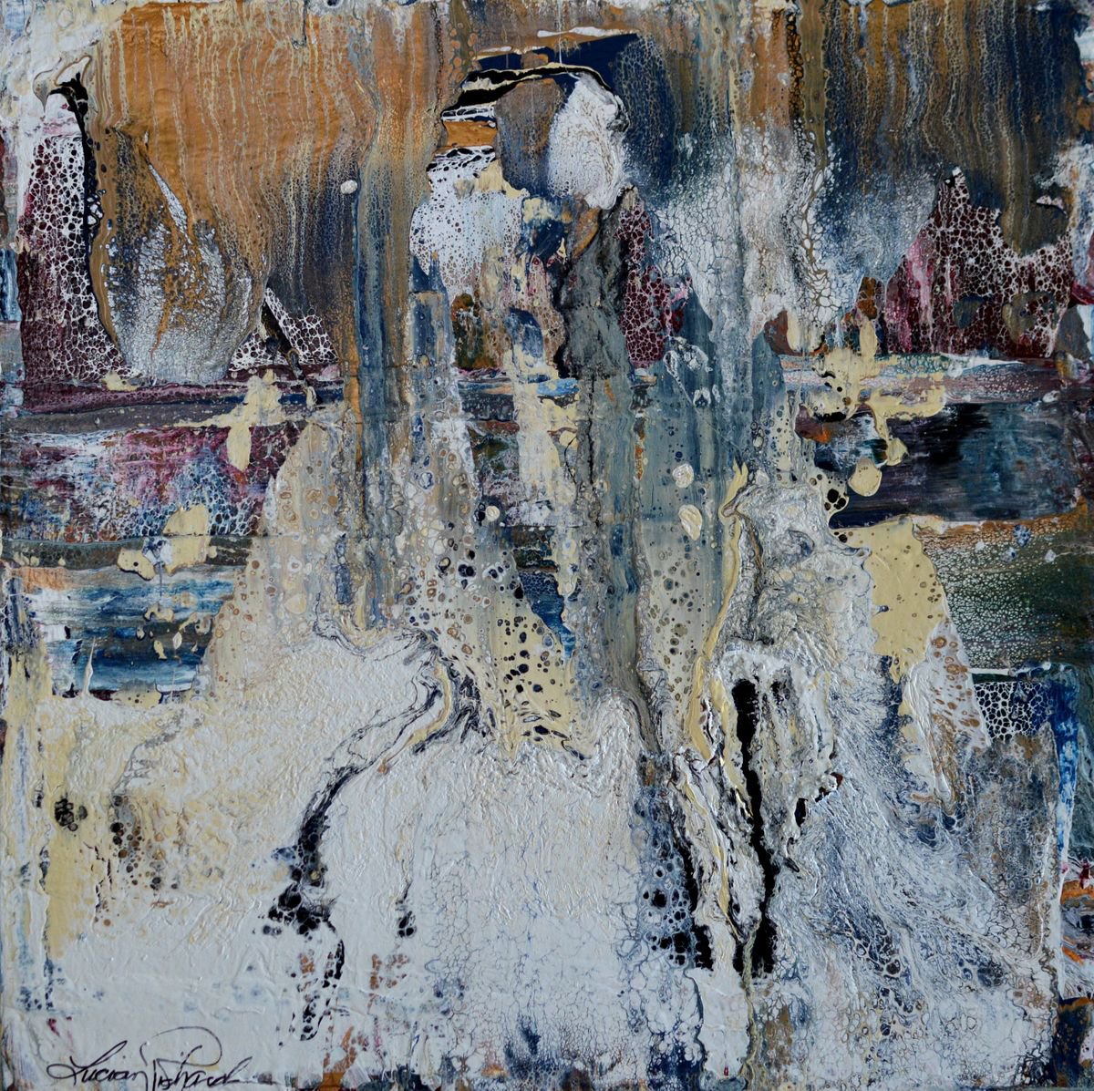 Surrealistic Portrait Acrylic Painting By Lucian Richards, 29 X 29", Queen, Original Artwork