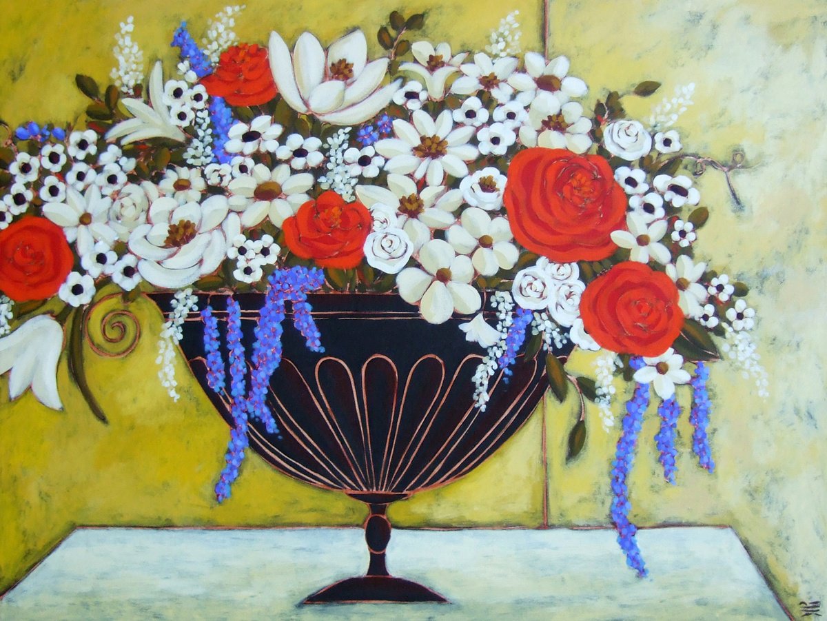 Bouquet with Umber Vase by Karen Rieger