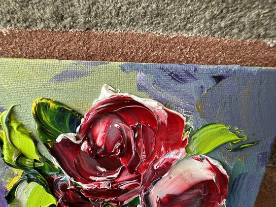 Pink Rose deep impasto