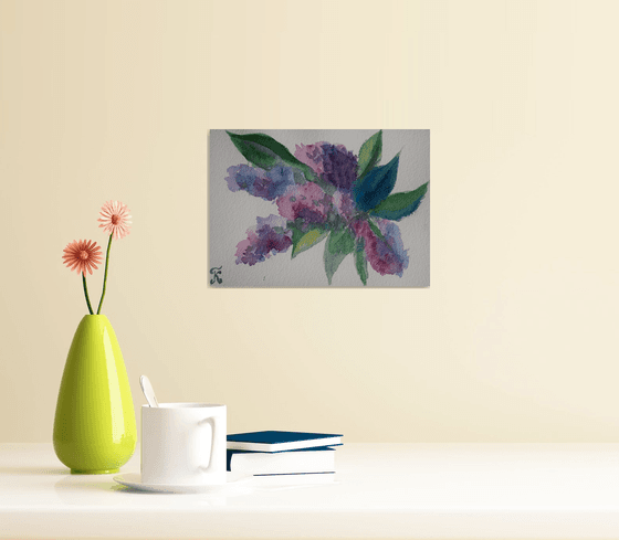 Flowers lilac Watercolor painting