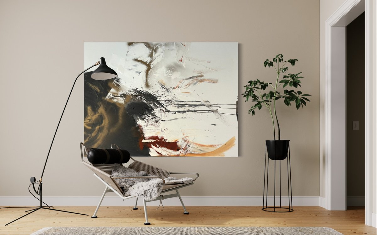 Abstract Acrylic Painting By Tiny De Bruin, 77 X 61", You