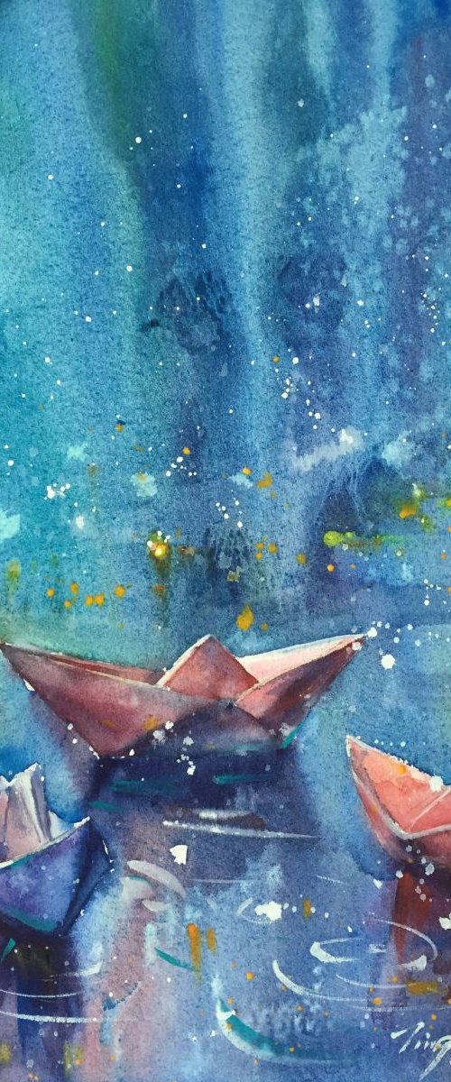 Folded Boats 2 by Jing Chen
