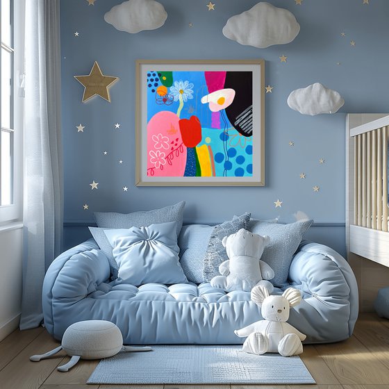 Naive Flowers with Polka Dots