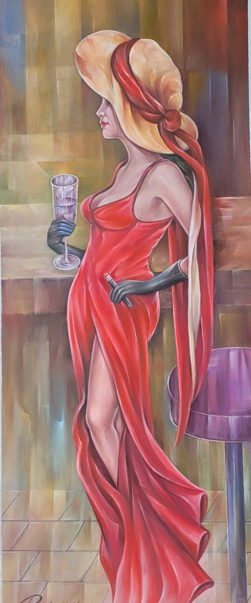 Lady at the bar by Raphael Chouha