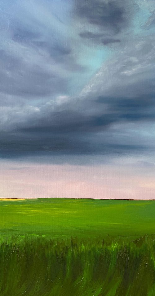 Summer thunderstorm, 50 х 40 cm, oil on canvas by Marina Zotova
