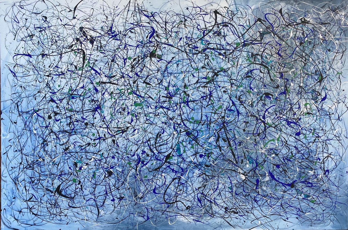 Blue Pollock inspired abstract by Clare Hoath