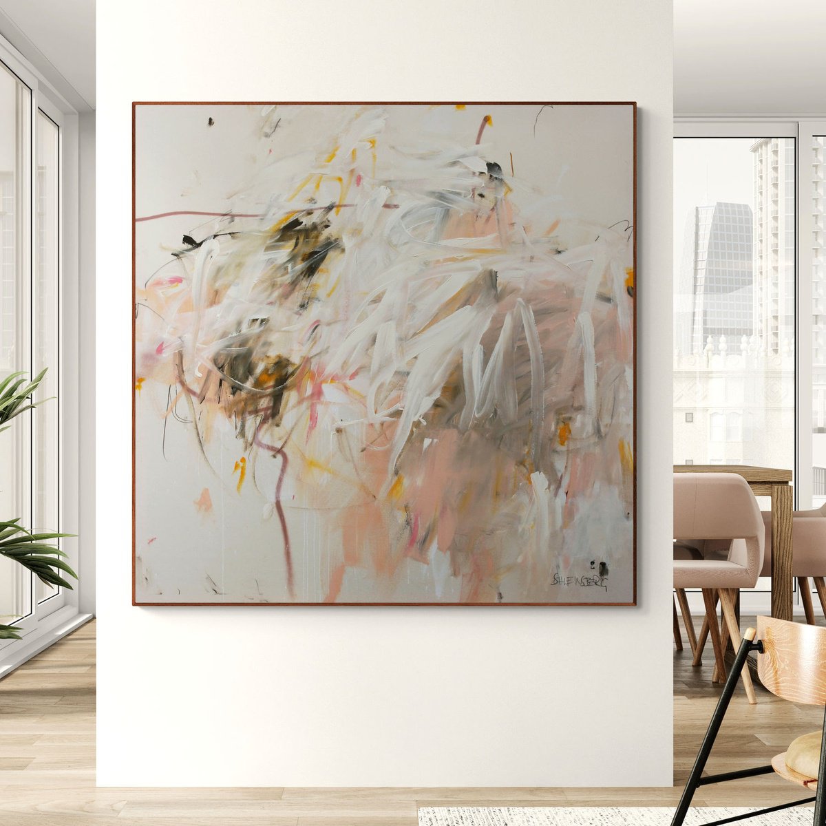 Expressive Painting , Duality 3 By Daniela Schweinsberg, 59 X 59, Artwork For Sale On Artfinder