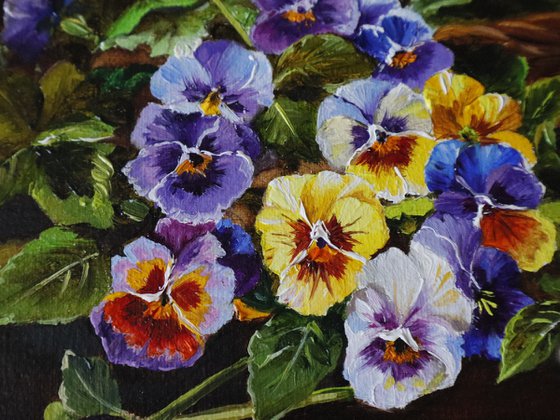 Pansies in a Basket