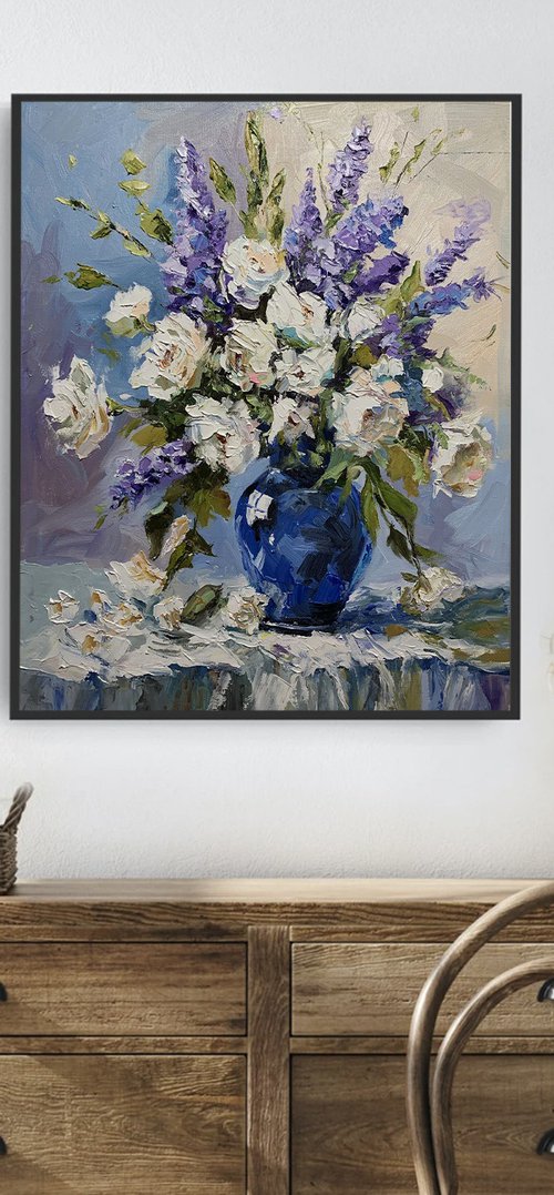 Cobalt Vase, Bouquet. by Vita Schagen