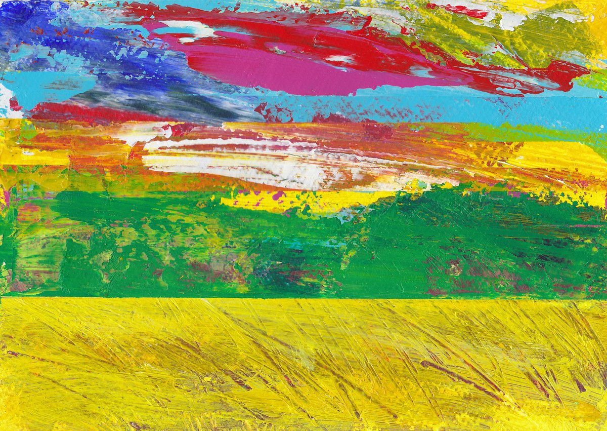 Expressive Botanical Acrylic Painting By Adam Grose Ma Pgce, 8 X 6, Longrun Meadow, Original Artwork