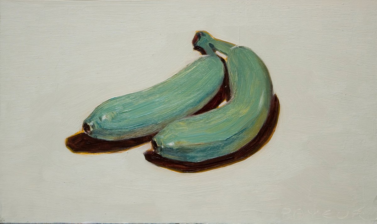 gift for food lovers: modern still life of surrealistic blue banana by Olivier Payeur