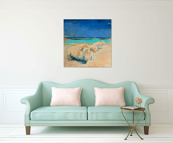 Cows on the beach