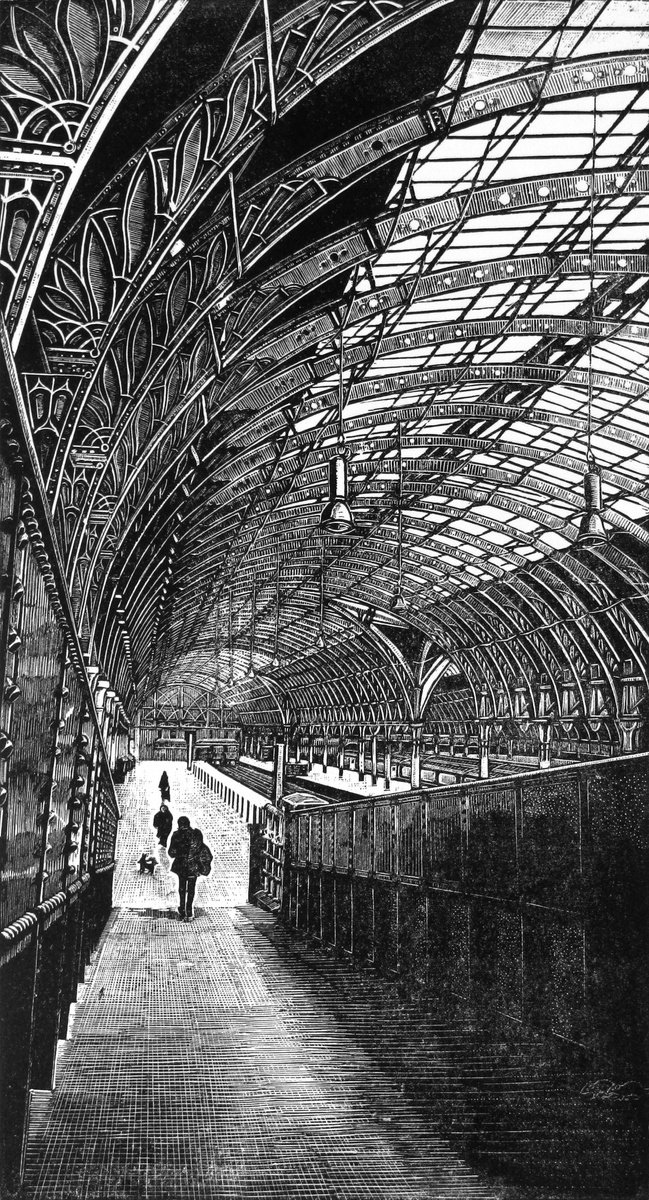 Cityscapes Etchings & Engravings By Rebecca Coleman, 6 X 11", Paddington Station, Original Artwork