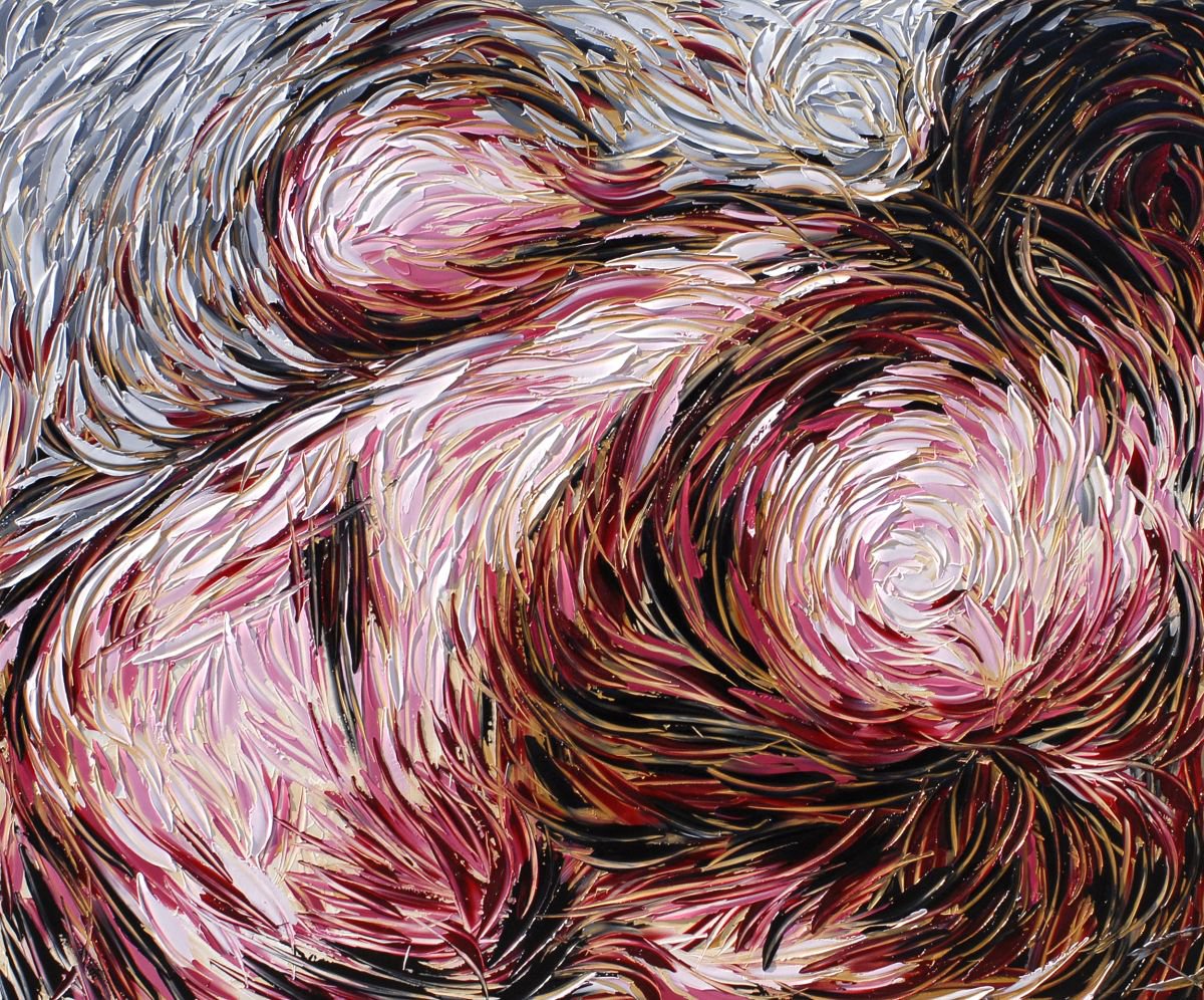 Organic Abstract Oil Painting By Bill Stone, 72 X 60, Emotional Scar, Original Artwork