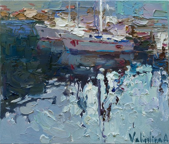 Sailing yachts  Original seascape painting