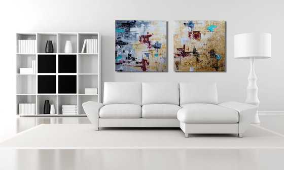 Urbanization (Diptych 200+ x 100 cm) XXXL (80+ x 40 inches)