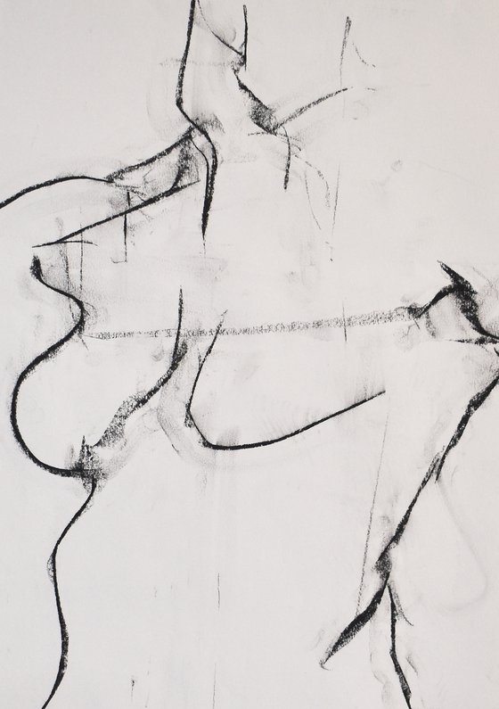 Study of a female Nude - Life Drawing No 437