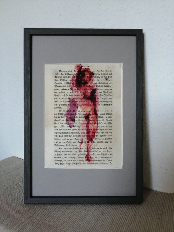 Unique print on antique book page 15x23cm. Art Print Retro Art Print. Small format gift. Nude art vintage. Upcycling wall decoration