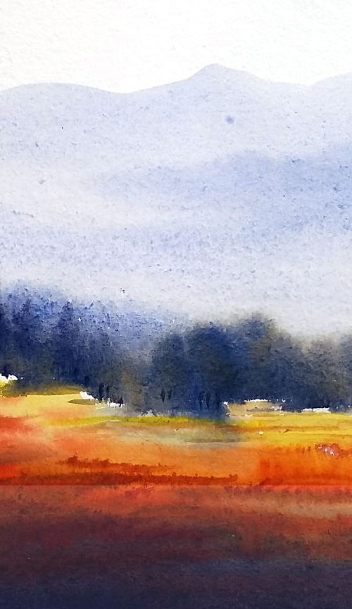 Flowers Valley - Watercolor Painting by Samiran Sarkar