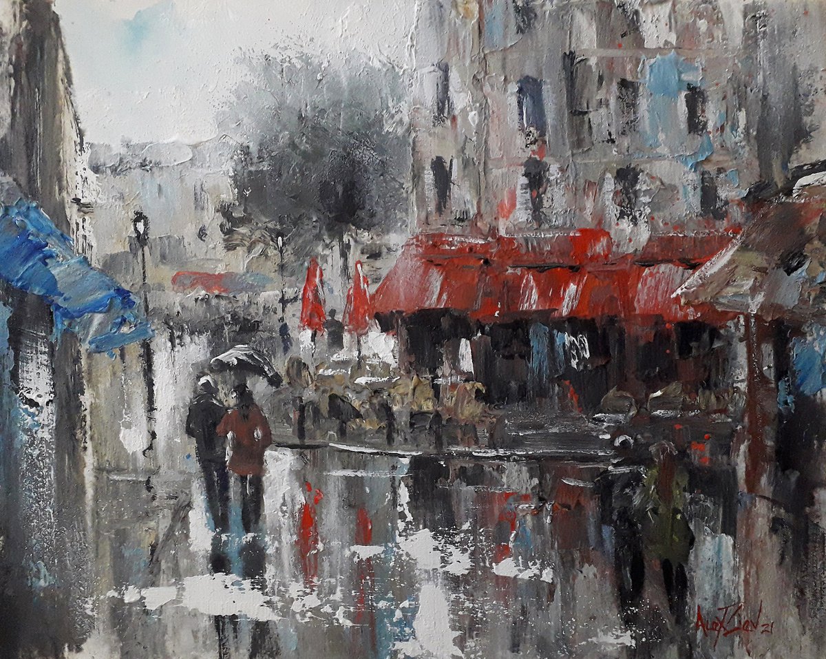 Evening Paris. Rain in the city by Alexander Zhilyaev