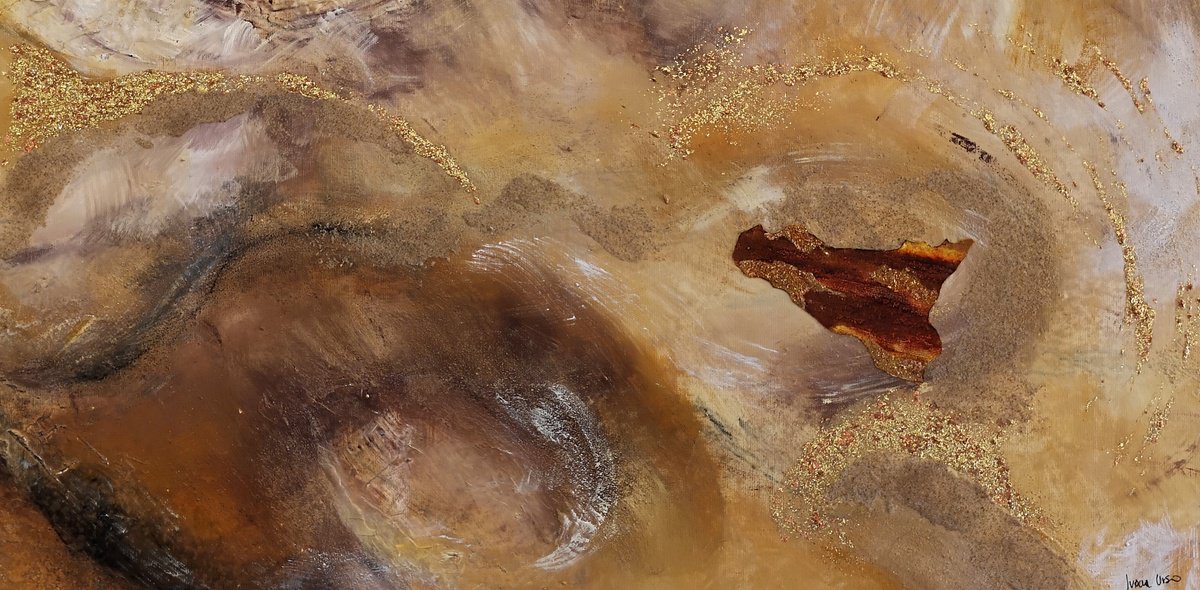 Abstract Painting By Ivana Urso, 31 X 16, The Breath Of The Earth, Original Artwork