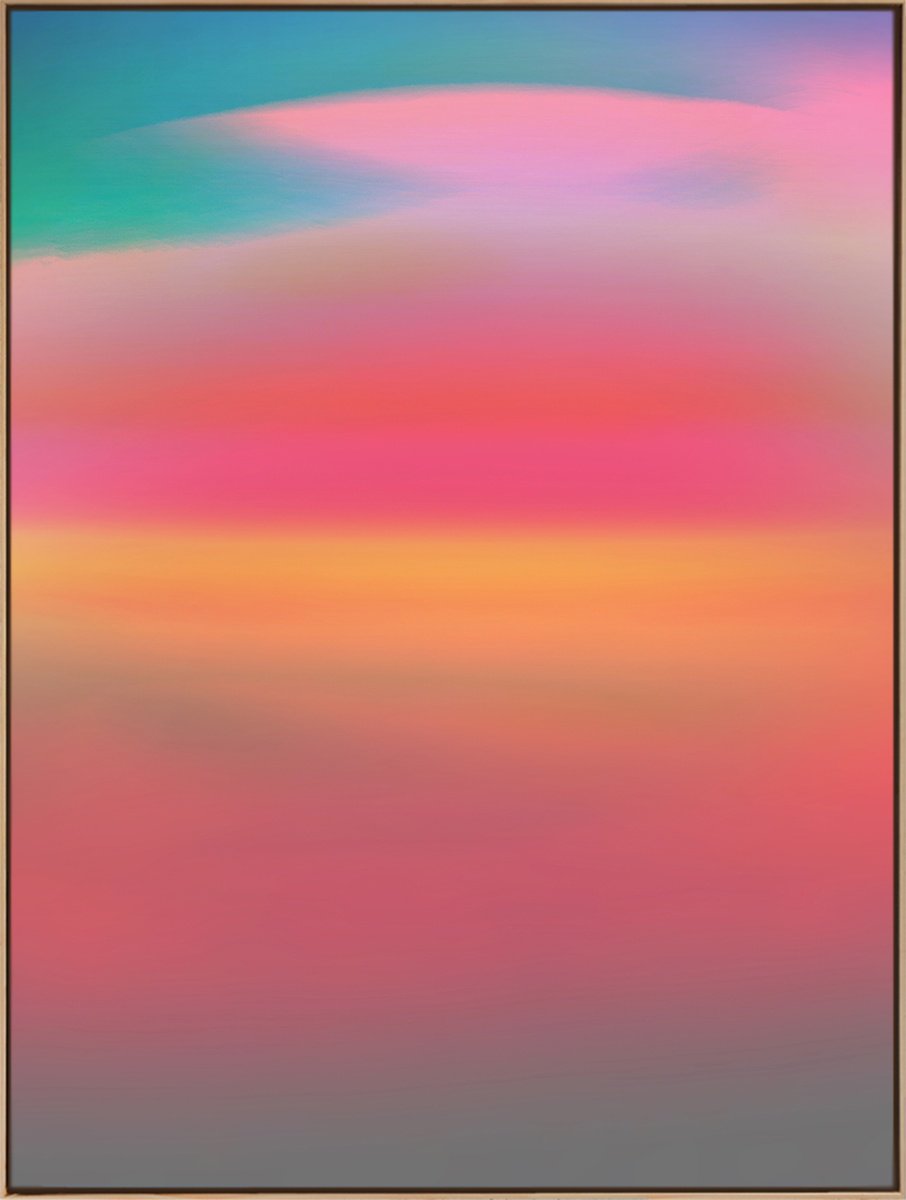 Expressive Landscape Acrylic Painting By Jonas Peres, 30 X 39, Love Is In The Air, Study 1, Original Artwork