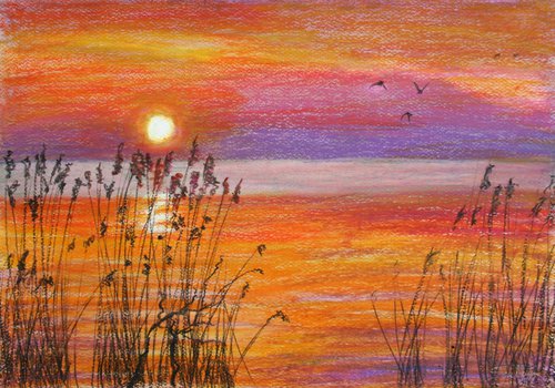 Sunset /  ORIGINAL PAINTING by Salana Art Gallery
