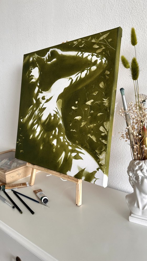 Forest Nymph's Reflection Green Nude Shadows