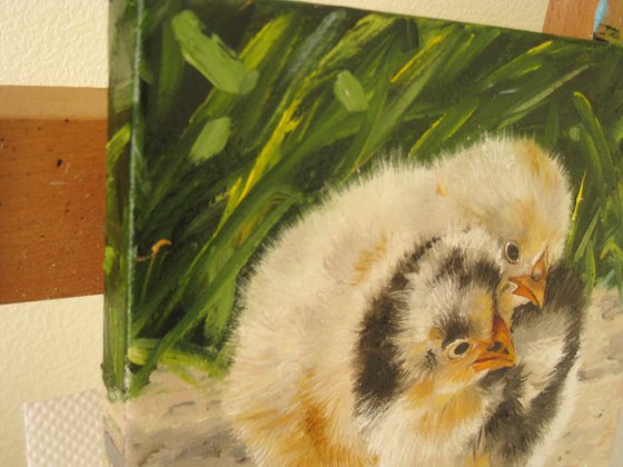 Chickens Painting Backyard