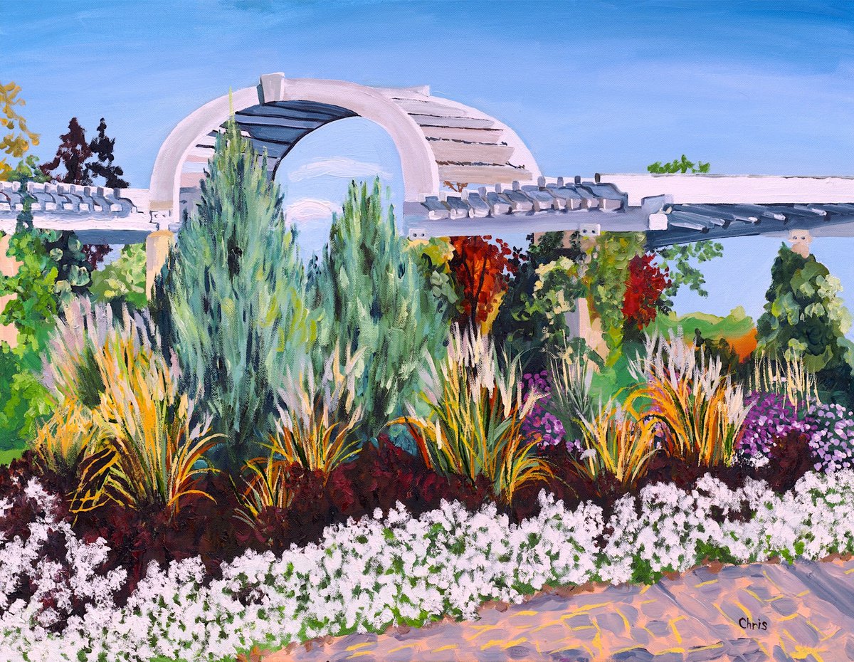 Impressionistic Landscape Oil Painting By Christina M Plichta, 32 X 26, Longfellow In Late Autumn, Original Artwork