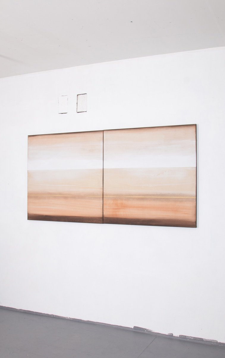 Abstract Acrylic Painting By Rokas Berziunas, 79 X 39", No. 24-42 (200X100Cm) Diptych, Original Artwork