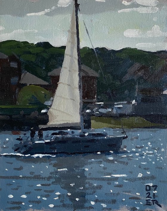 Sailboat on River Itchen