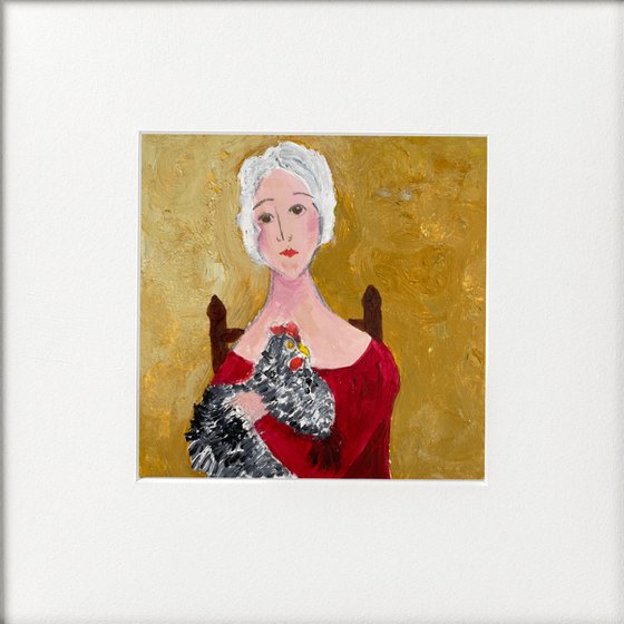 Woman Maran chicken framed