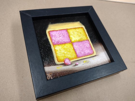 Little Battenberg cake still life