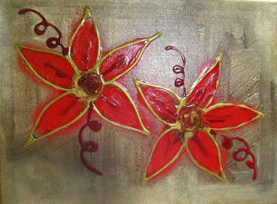 Gold and Red Flowers